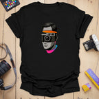 T-Shirt With Sliced Camera-Inspired Graphic