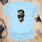 T-Shirt With Sliced Camera-Inspired Graphic