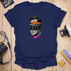 T-Shirt With Sliced Camera-Inspired Graphic