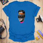 T-Shirt With Sliced Camera-Inspired Graphic