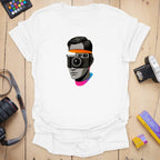 T-Shirt With Sliced Camera-Inspired Graphic