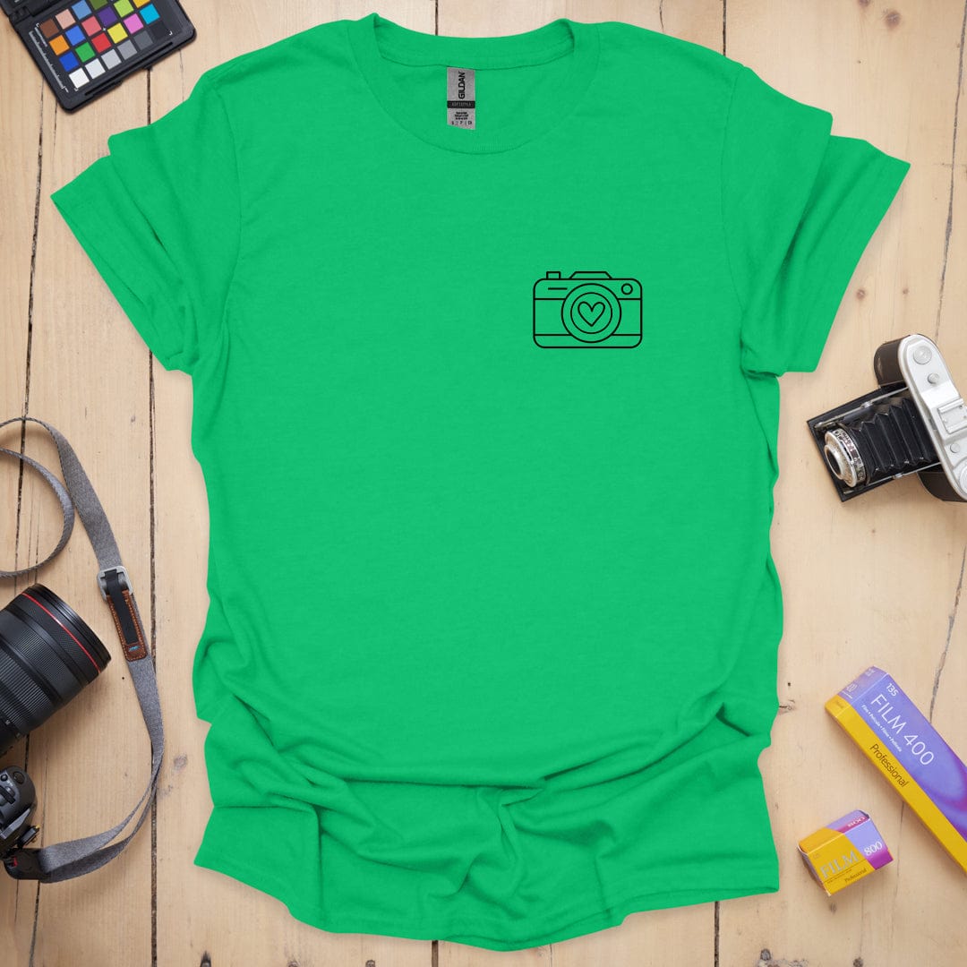 T-Shirt With Simple Heart Camera Design