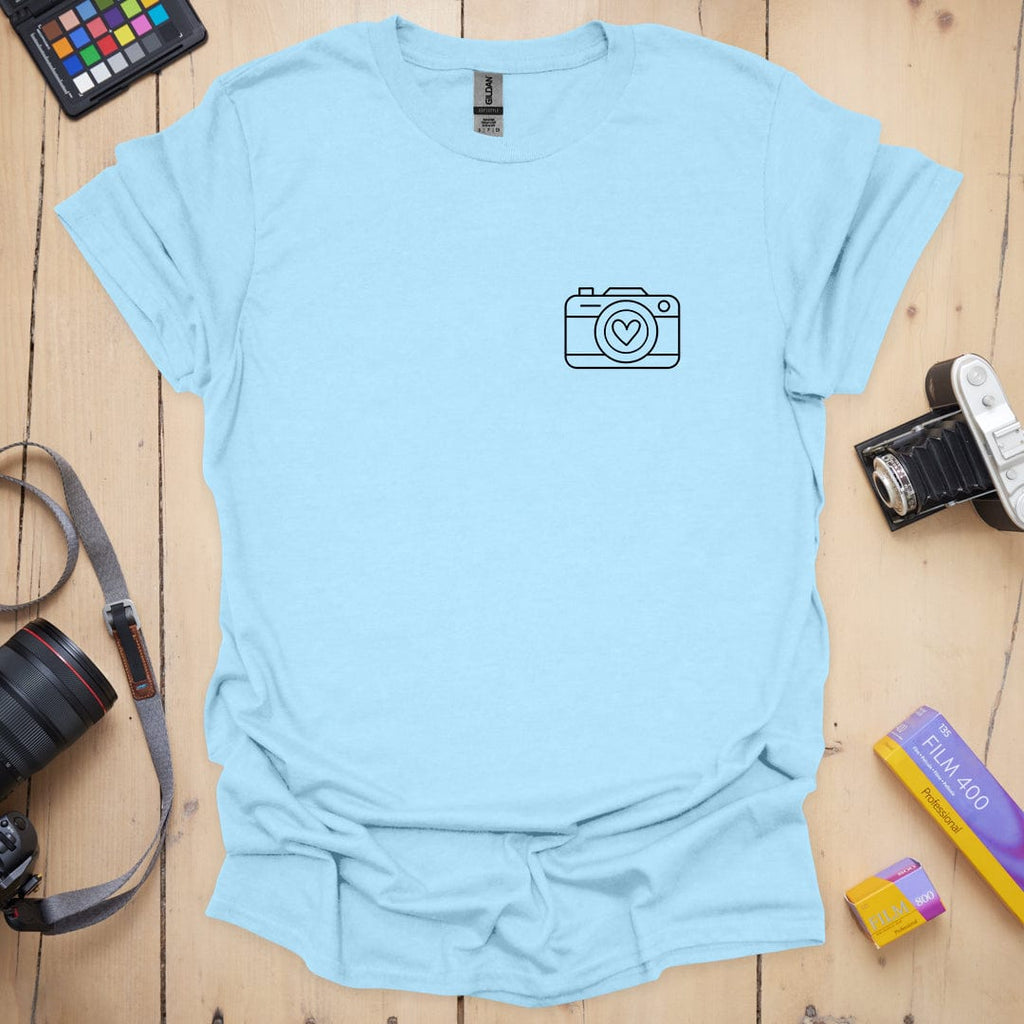 T-Shirt With Simple Heart Camera Design