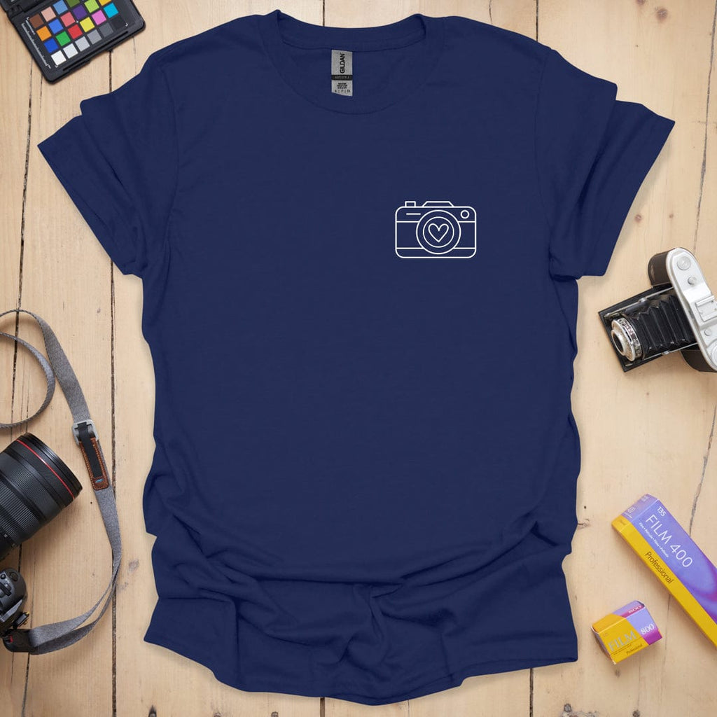 T-Shirt With Simple Heart Camera Design