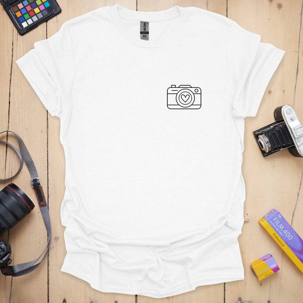 T-Shirt With Simple Heart Camera Design