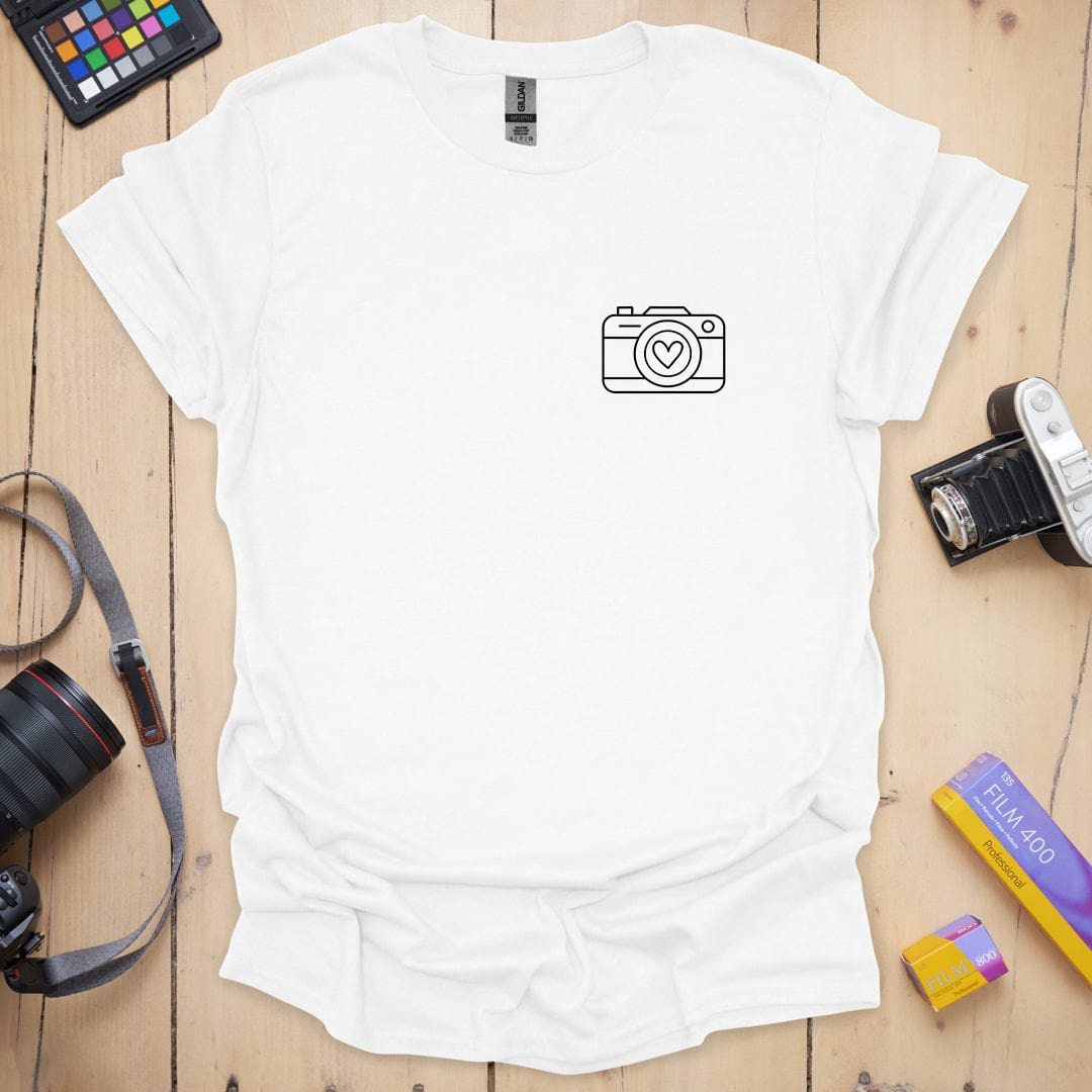 T-Shirt With Simple Heart Camera Design