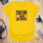 T-Shirt With Bold Smile Signage And Cheeky Photo Humor