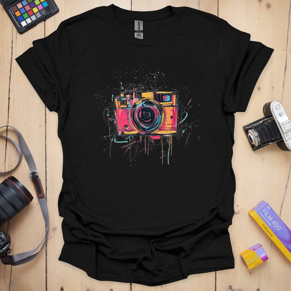 T-Shirt With Abstract Splash Art Graphic