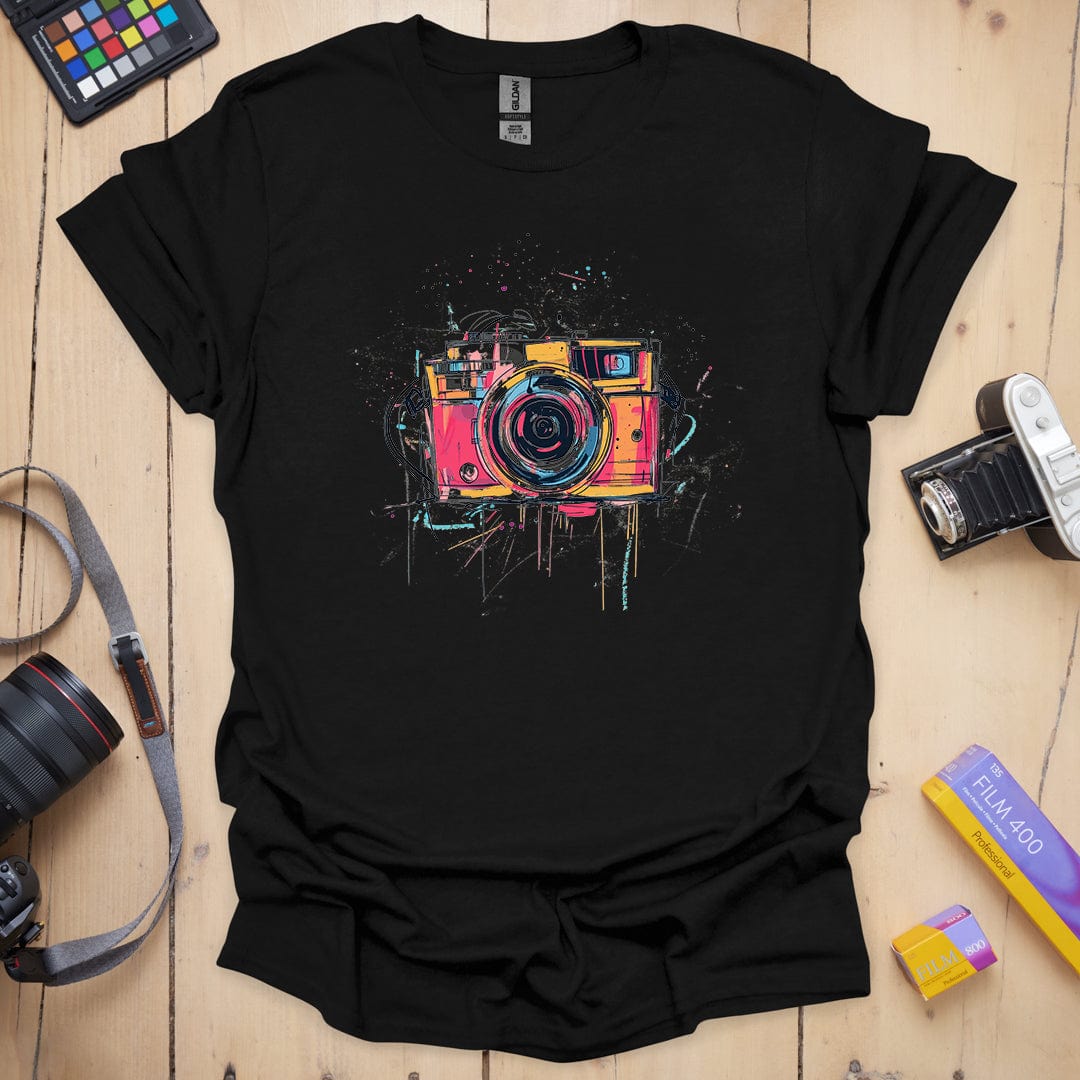 T-Shirt With Abstract Splash Art Graphic