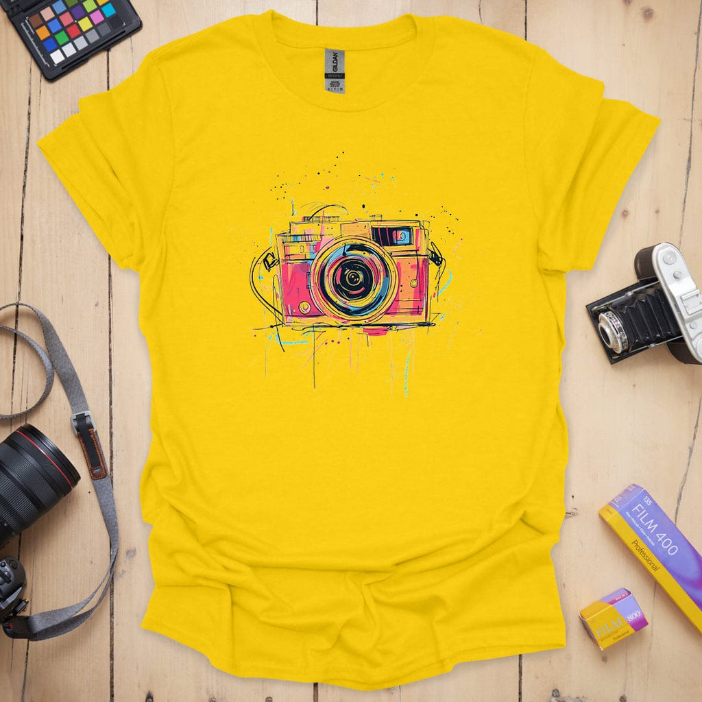 T-Shirt With Abstract Splash Art Graphic