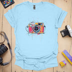 T-Shirt With Abstract Splash Art Graphic