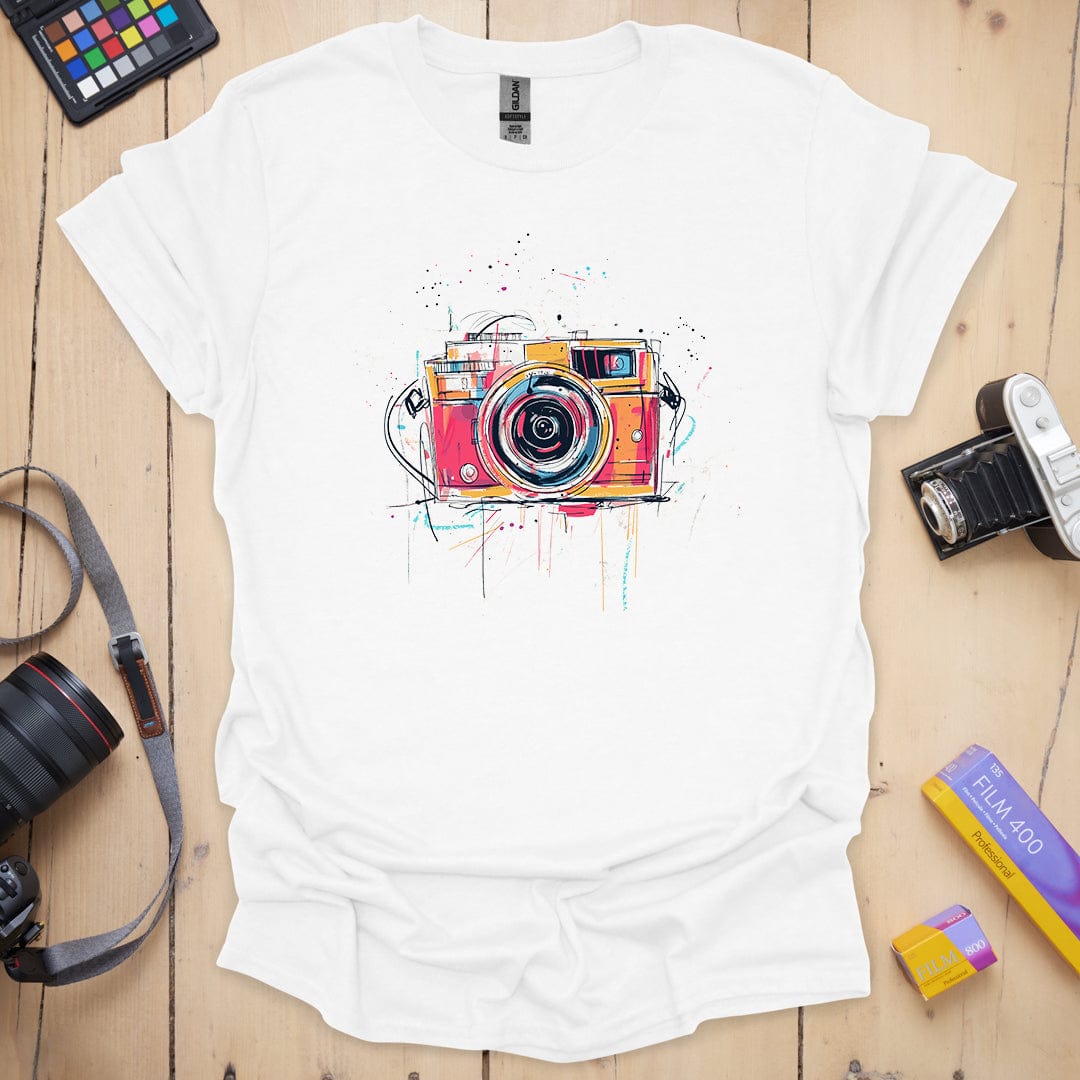 T-Shirt With Abstract Splash Art Graphic