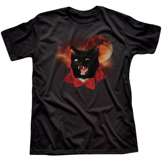 Men's Catula Funny Graphic T-Shirt | Cool Cat Dracula  Tee | Solid Threads