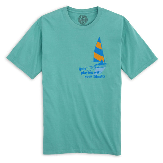 Quit Playing With Your Dinghy Vintage Organic Cotton T-shirt | Funny Sailing   Tee | Solid Threads