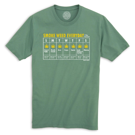 Smoke Weed Everyday Vintage Organic Cotton T-shirt | Funny Marijuana   Tee | Solid Threads
