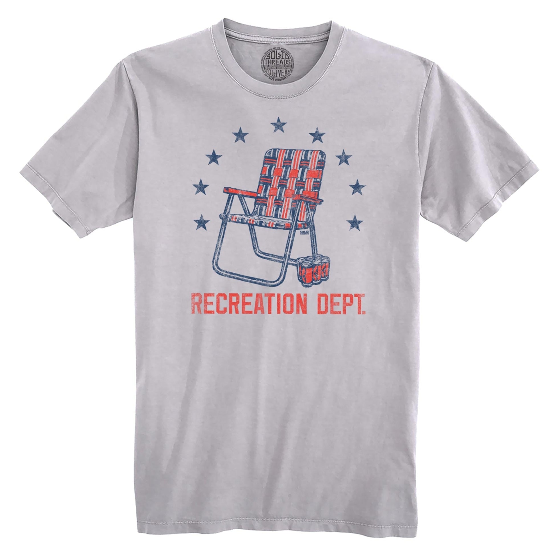Recreation Department Retro Organic Cotton T-shirt | Vintage Drinking   Tee | Solid Threads