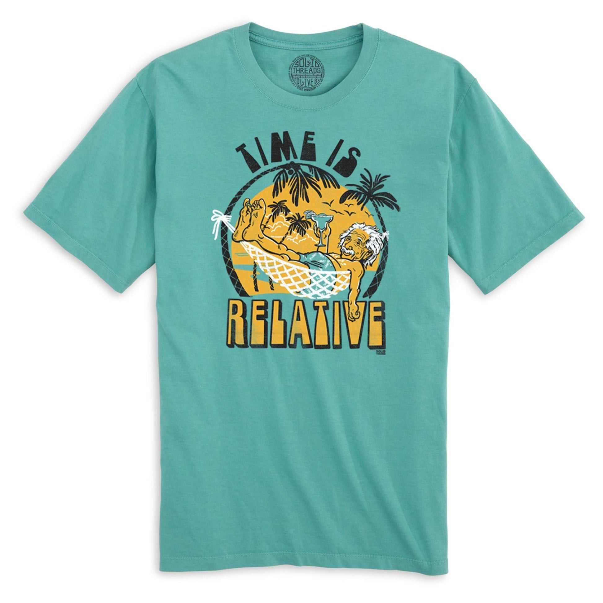 Time Is Relative Retro Organic Cotton T-shirt | Funny Einstein   Tee | Solid Threads