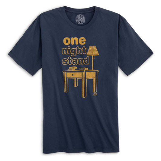Men's One Night Stand Vintage Organic Cotton Graphic T-Shirt | Funny Playboy Tee | Solid Threads