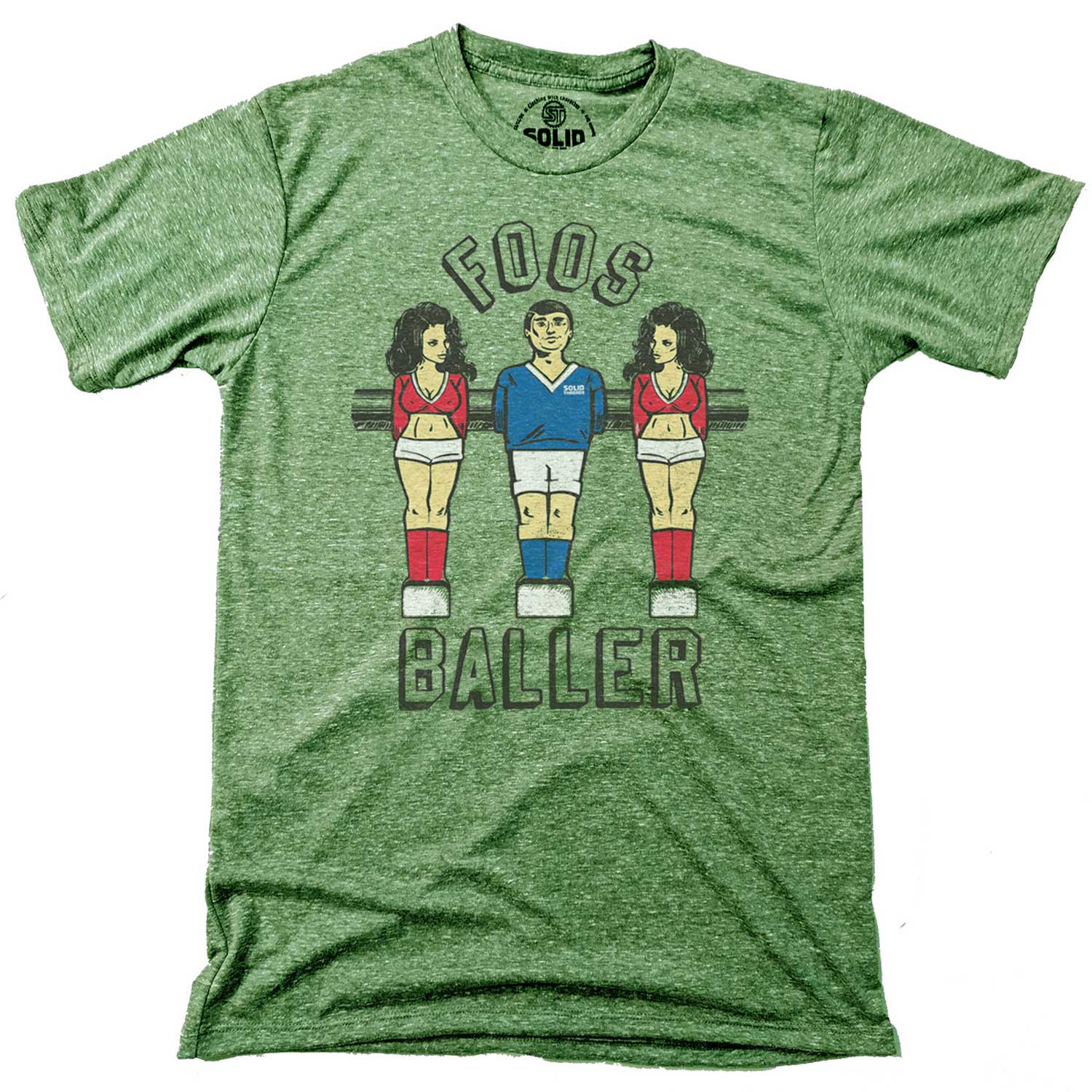 Men's Foosballer Vintage Sports Graphic T-Shirt | Funny Party Game Tee | Solid Threads