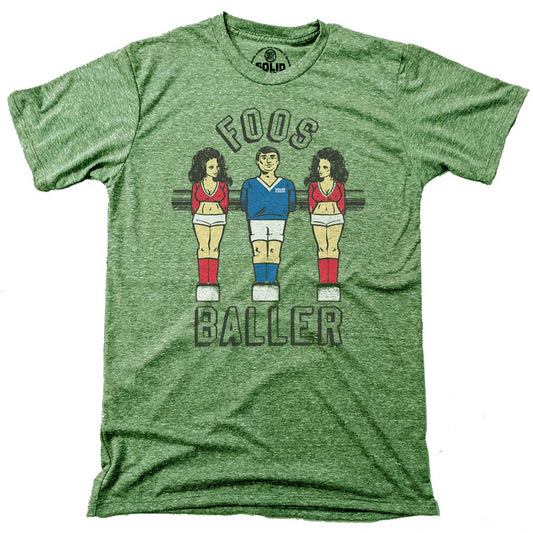 Men's Foosballer Vintage Sports Graphic T-Shirt | Funny Party Game Tee | Solid Threads