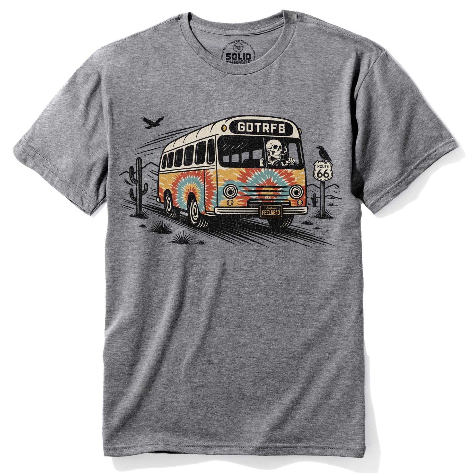 Men's Going Down The Road Feeling Bad Vintage Signature T-Shirt in Triblend Grey   Front View