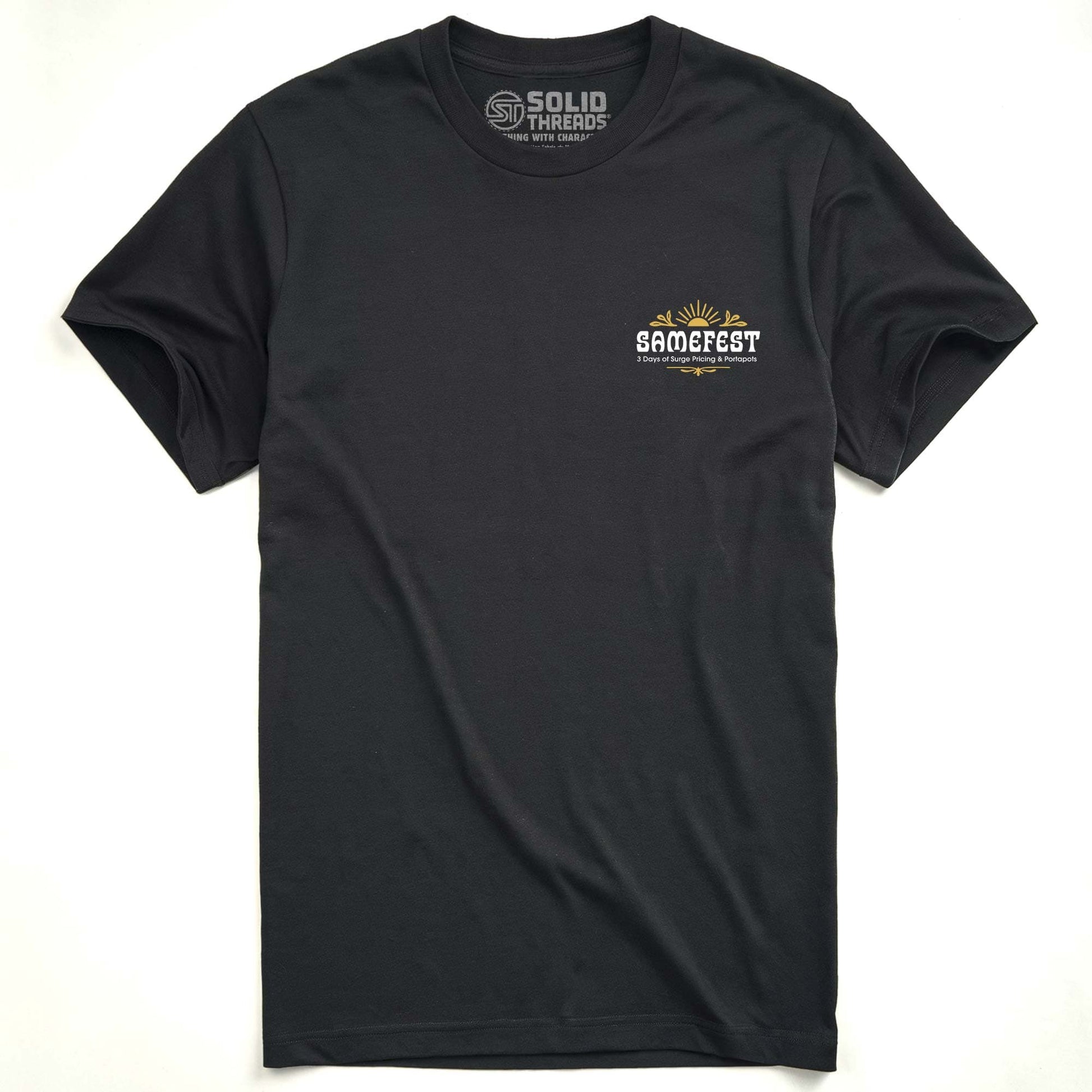 Men's Samefest Funny Signature T-Shirt in Black   Front View