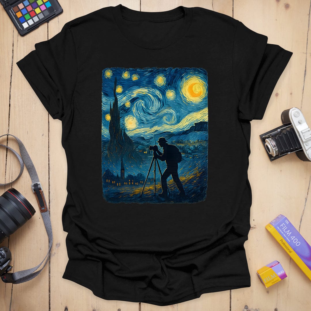T-Shirt With Starry Sky Art for Night Photography Fans