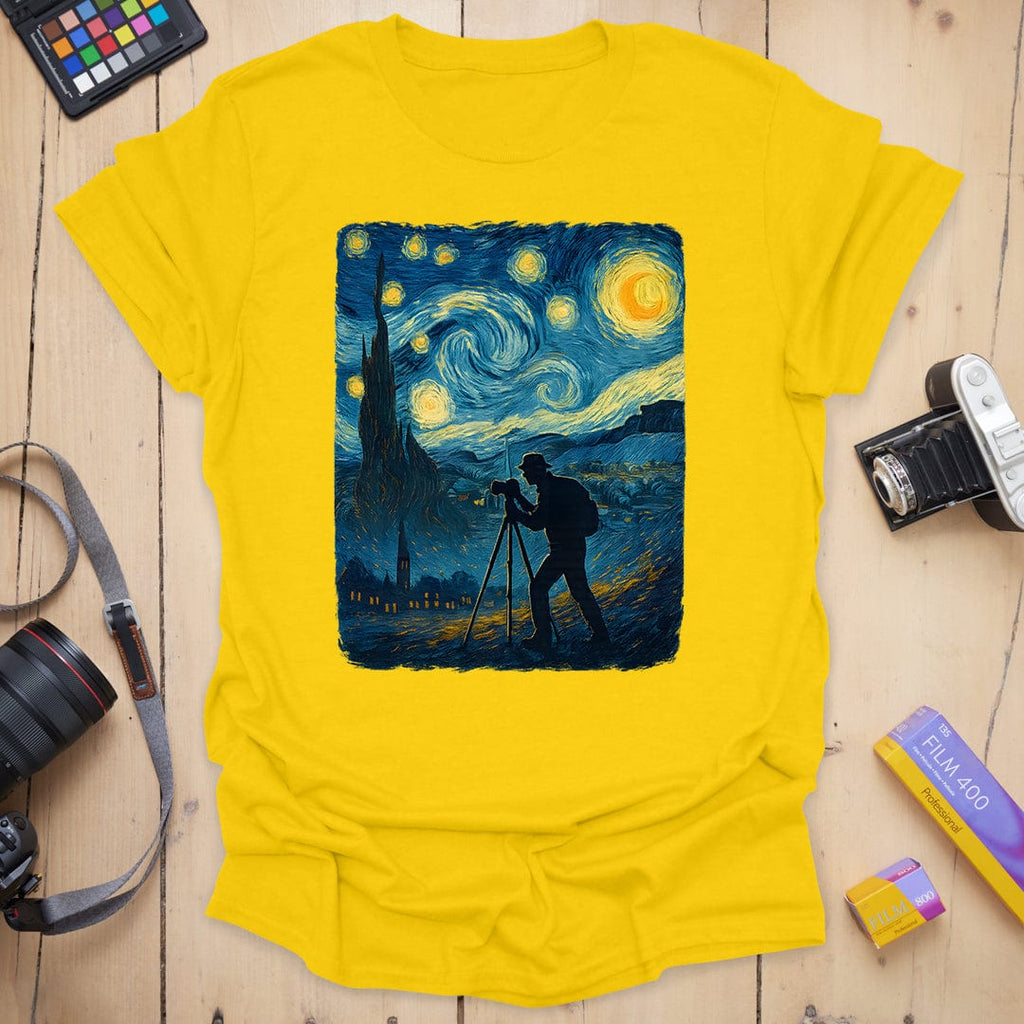 T-Shirt With Starry Sky Art for Night Photography Fans