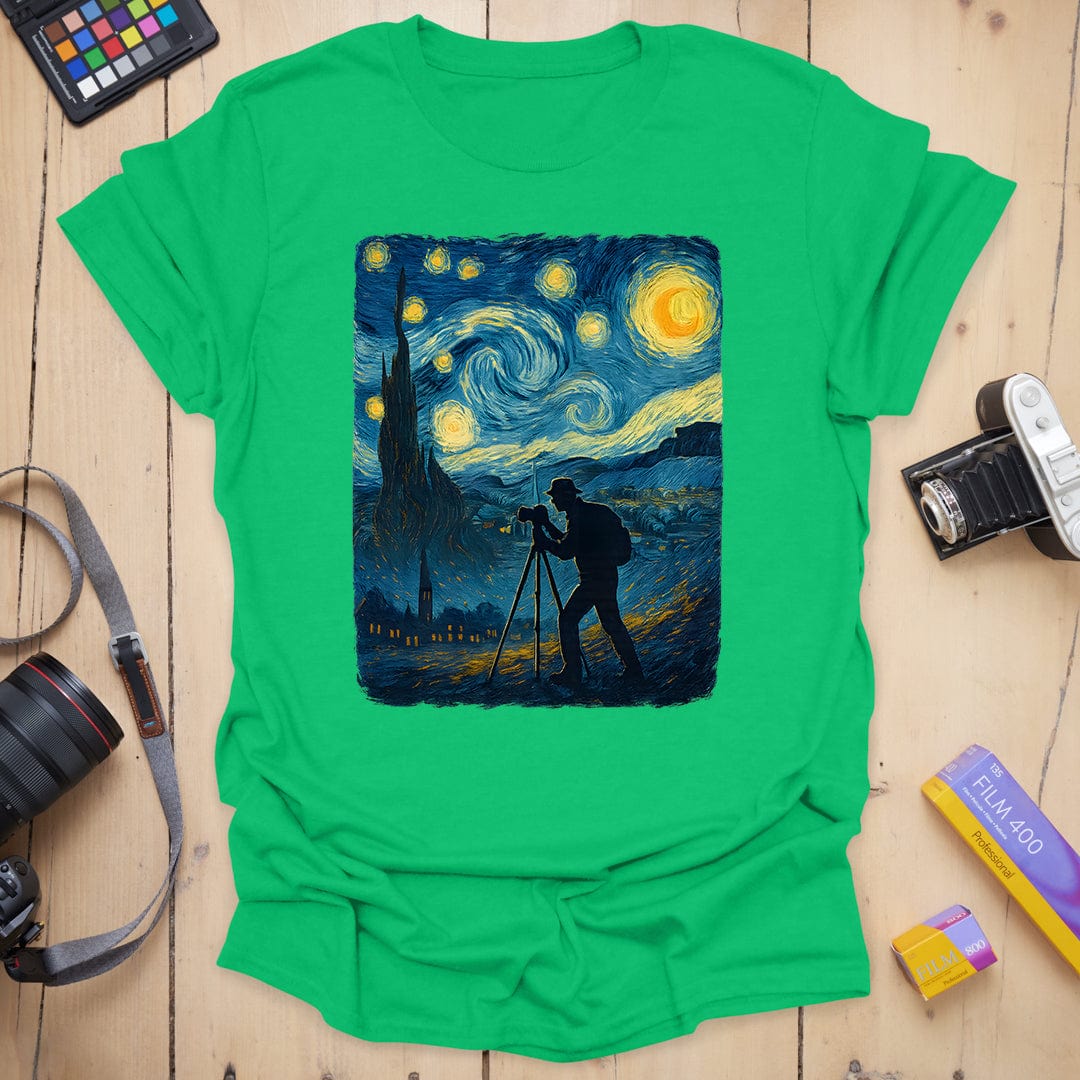 T-Shirt With Starry Sky Art for Night Photography Fans