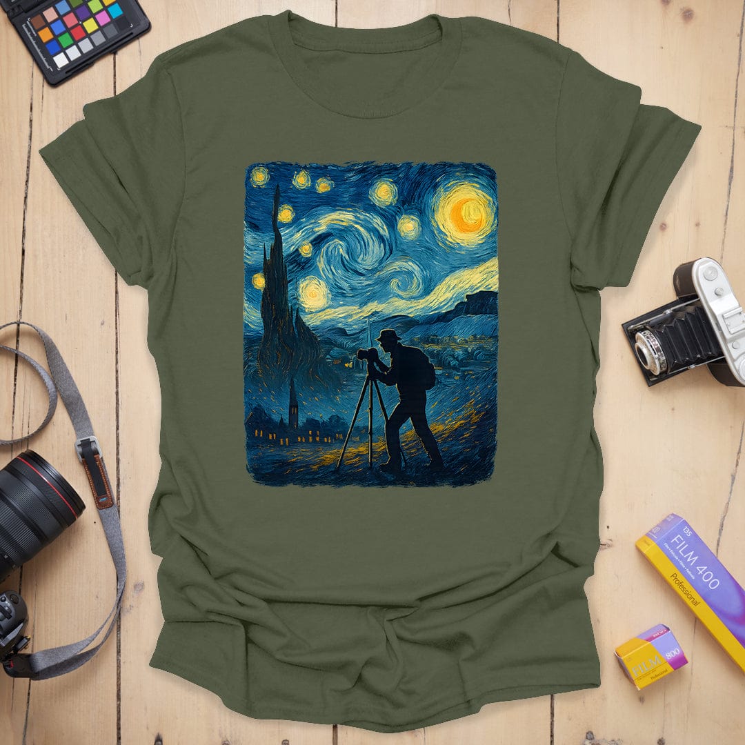 T-Shirt With Starry Sky Art for Night Photography Fans