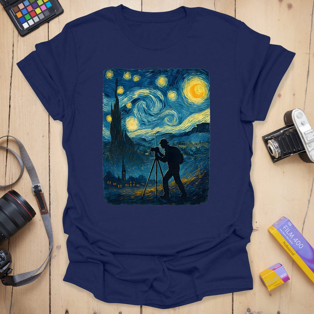 T-Shirt With Starry Sky Art for Night Photography Fans