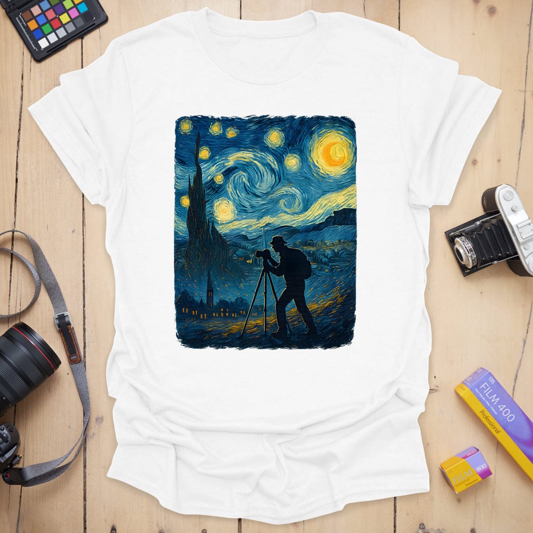 T-Shirt With Starry Sky Art for Night Photography Fans