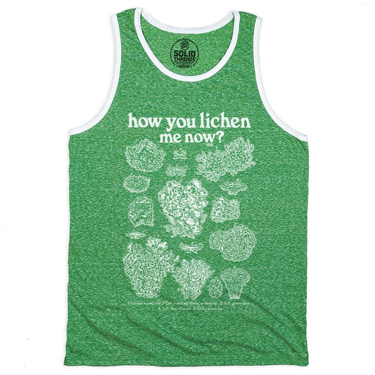 Men's How You Lichen Me Now Graphic Tank Top | Funny Fungi Science Sleeveless Shirt | Solid Threads