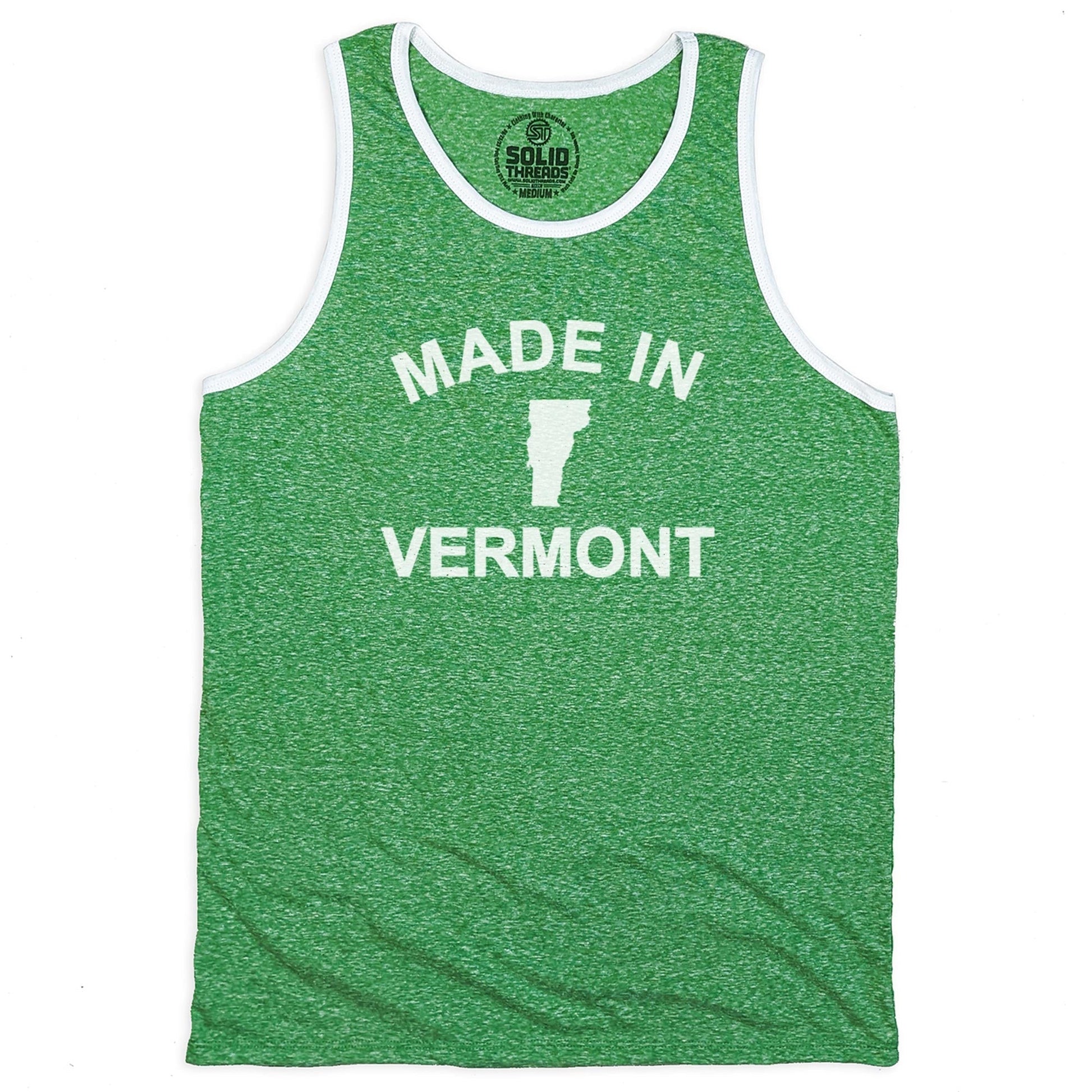 Men's Made in Vermont Vintage Graphic Tank Top | Green Mountain State T-Shirt | Solid Threads