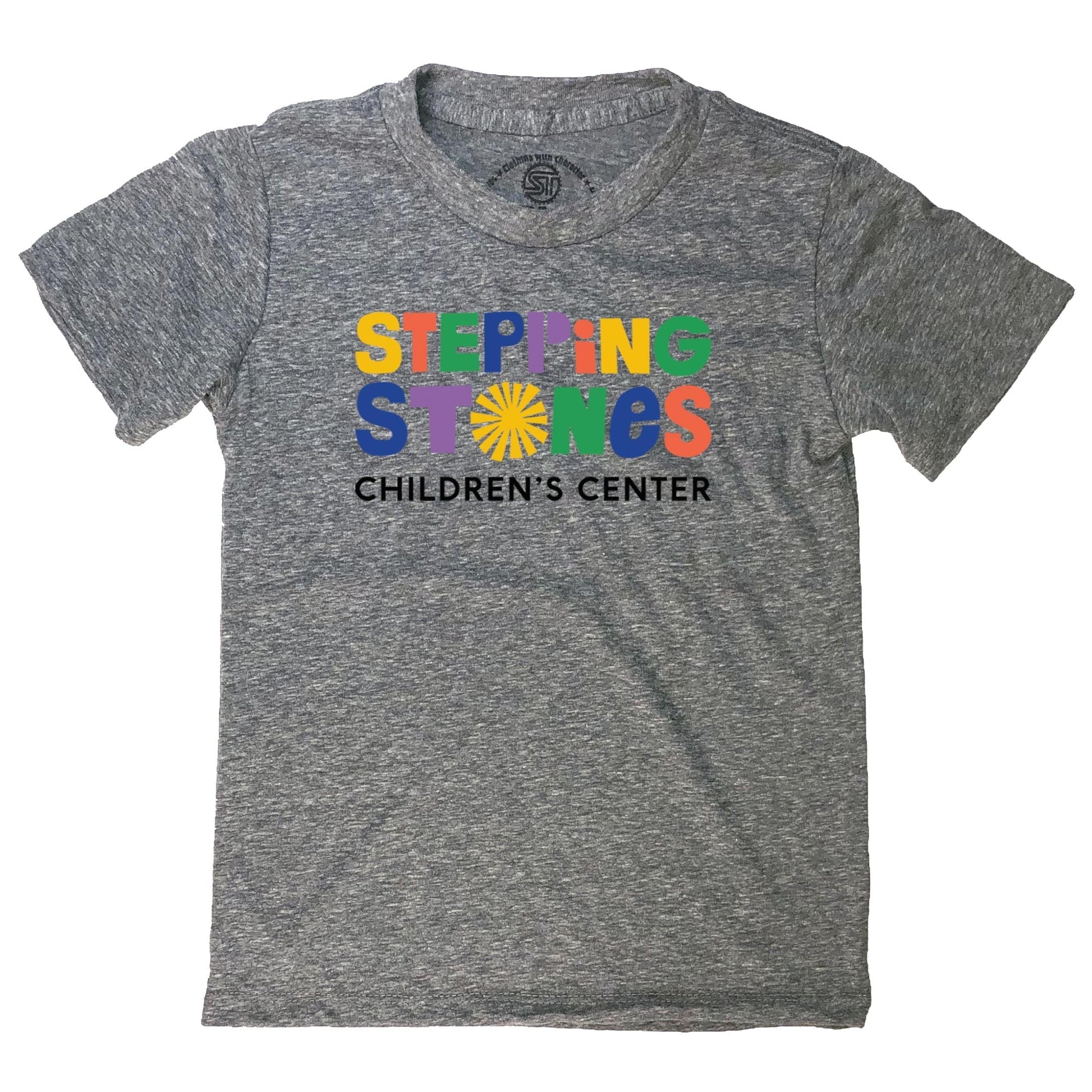 Kids Rainbow Sunburst Cool Graphic T-Shirt | Artistic Vermont Children's Center Tee | Solid Threads