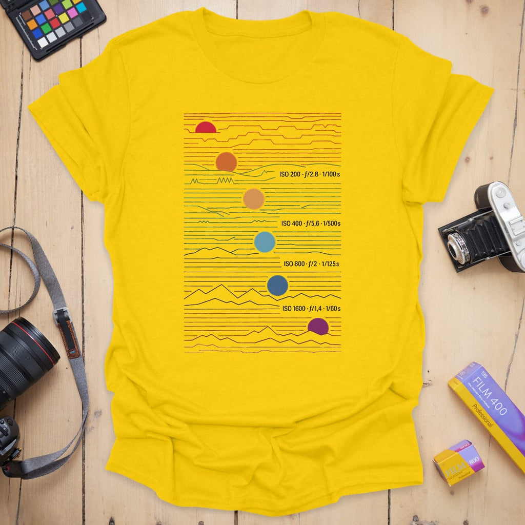 T-Shirt With Sunset Gradient and Exposure Settings