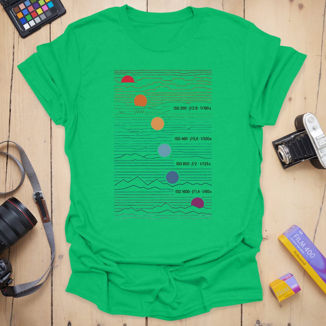 T-Shirt With Sunset Gradient and Exposure Settings