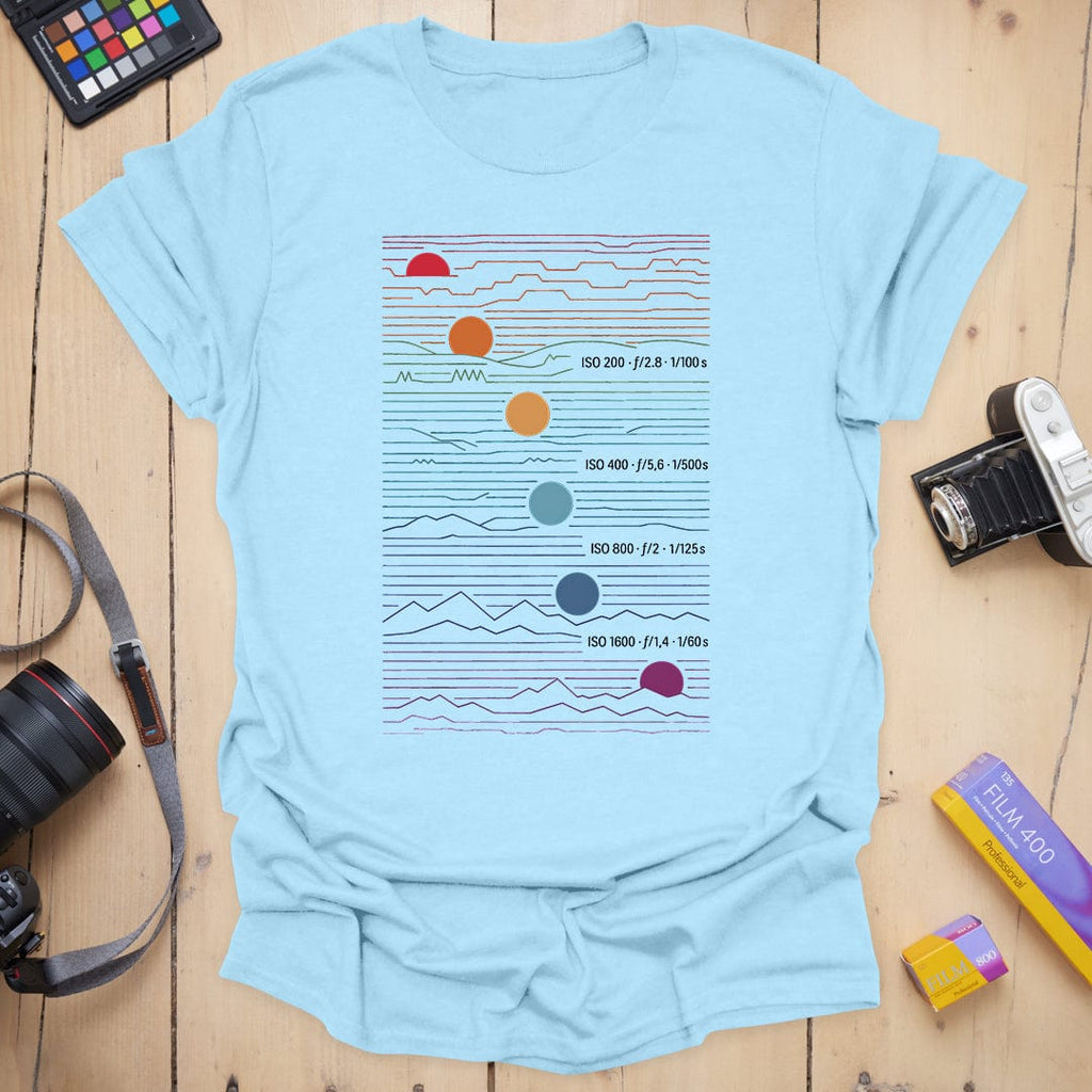 T-Shirt With Sunset Gradient and Exposure Settings