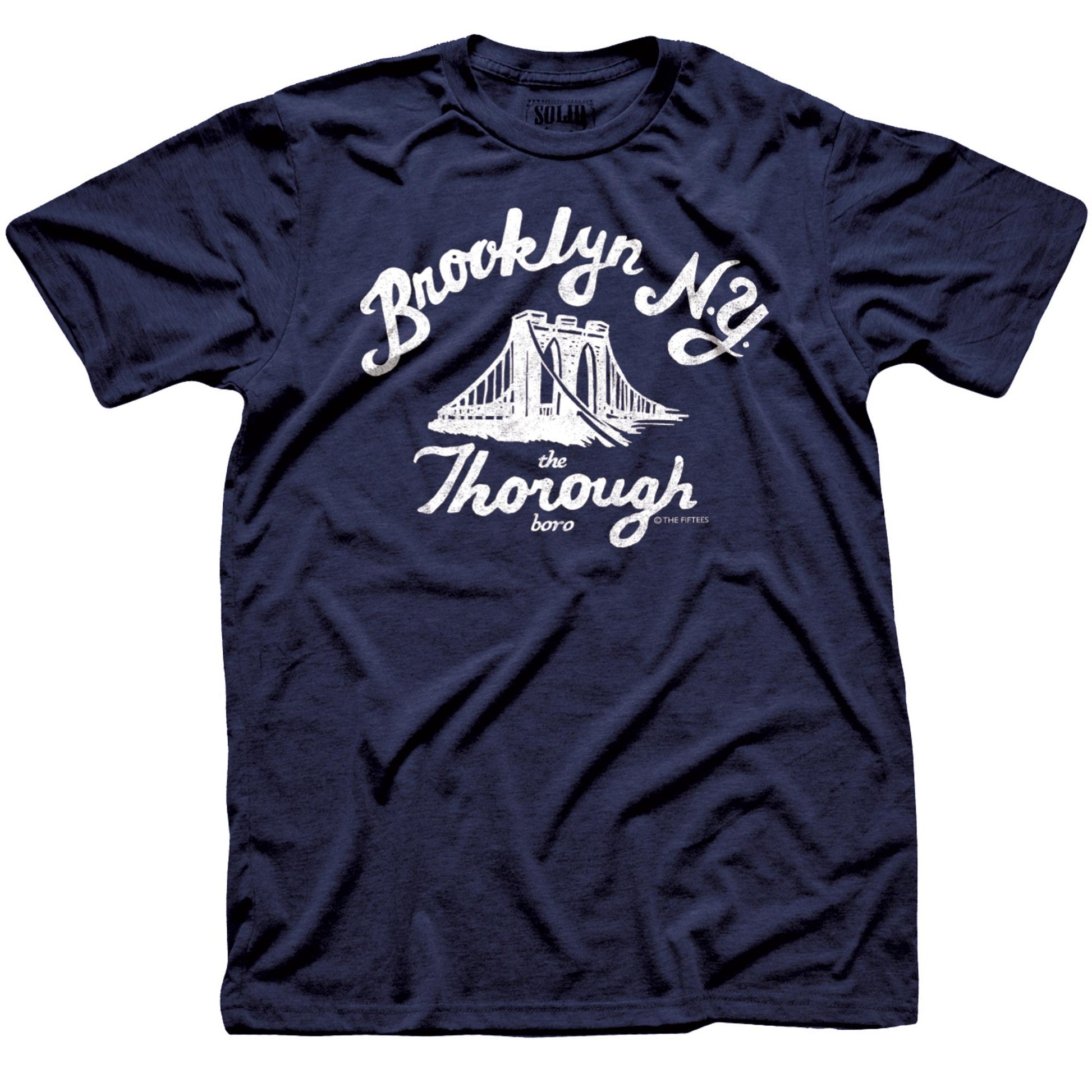 Men's The Thorough Boro Funny Graphic  T-shirt | Vintage New York Brooklyn  Tee | Solid Threads