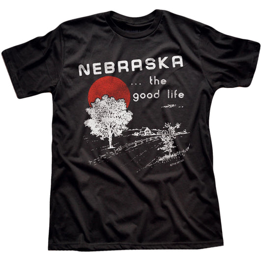 Men's Nebraska Good Life Cool Graphic T-Shirt | Vintage Ne Fields  Tee | Solid Threads