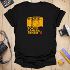 T-Shirt With Retro Camera Art for Tokyo Camera Repair Fans