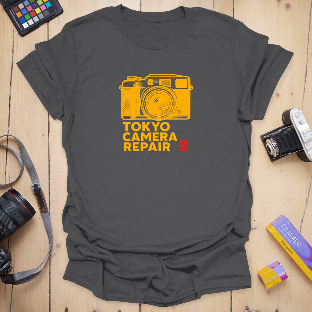 T-Shirt With Retro Camera Art for Tokyo Camera Repair Fans