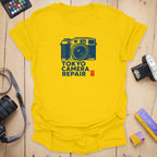 T-Shirt With Retro Camera Art for Tokyo Camera Repair Fans