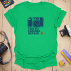 T-Shirt With Retro Camera Art for Tokyo Camera Repair Fans