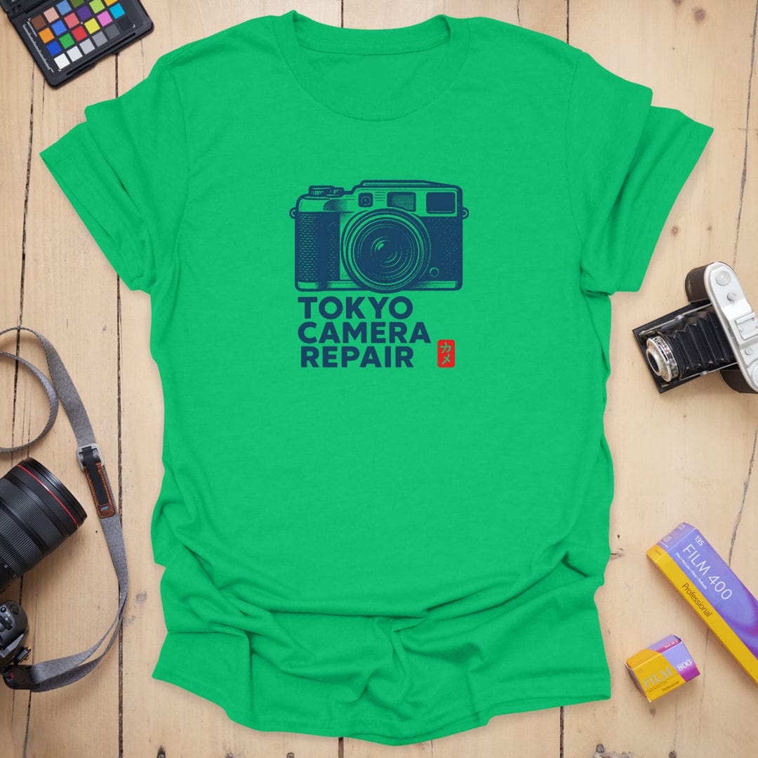 T-Shirt With Retro Camera Art for Tokyo Camera Repair Fans