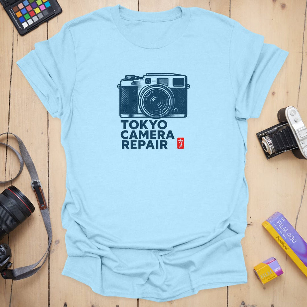 T-Shirt With Retro Camera Art for Tokyo Camera Repair Fans