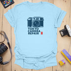 T-Shirt With Retro Camera Art for Tokyo Camera Repair Fans