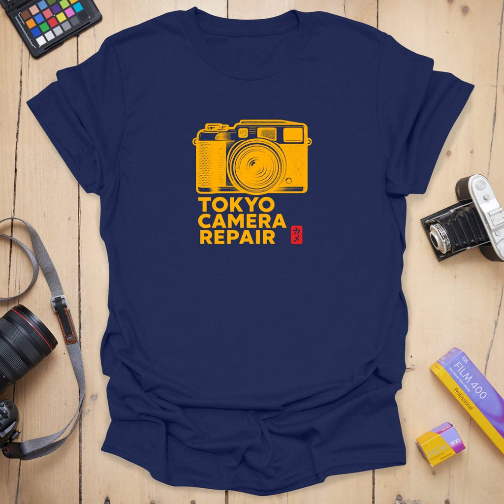 T-Shirt With Retro Camera Art for Tokyo Camera Repair Fans