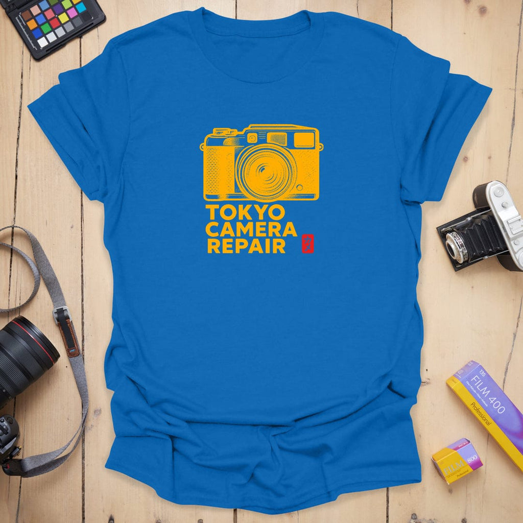 T-Shirt With Retro Camera Art for Tokyo Camera Repair Fans
