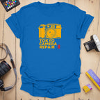 T-Shirt With Retro Camera Art for Tokyo Camera Repair Fans